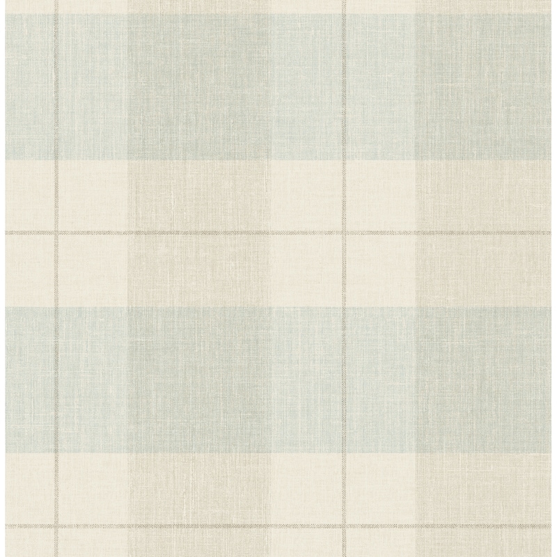 Seabrook Designs Newcastle Plaid Unpasted Wallpaper - 20.5 in. W x 33 ft. L - Dusty Blue