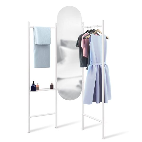 Shop Full Length Mirror And Clothing Valet Adjustable Floor