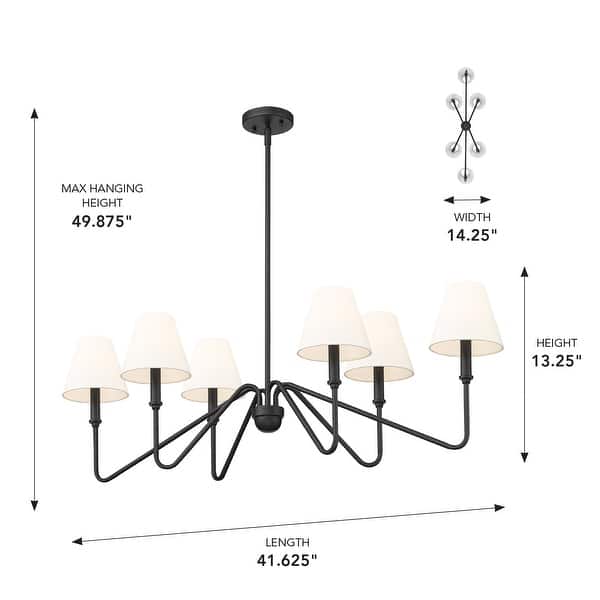 dimension image slide 0 of 6, Yep by Golden Lighting Kennedy 6-light Island Light in Brushed Champagne Brass