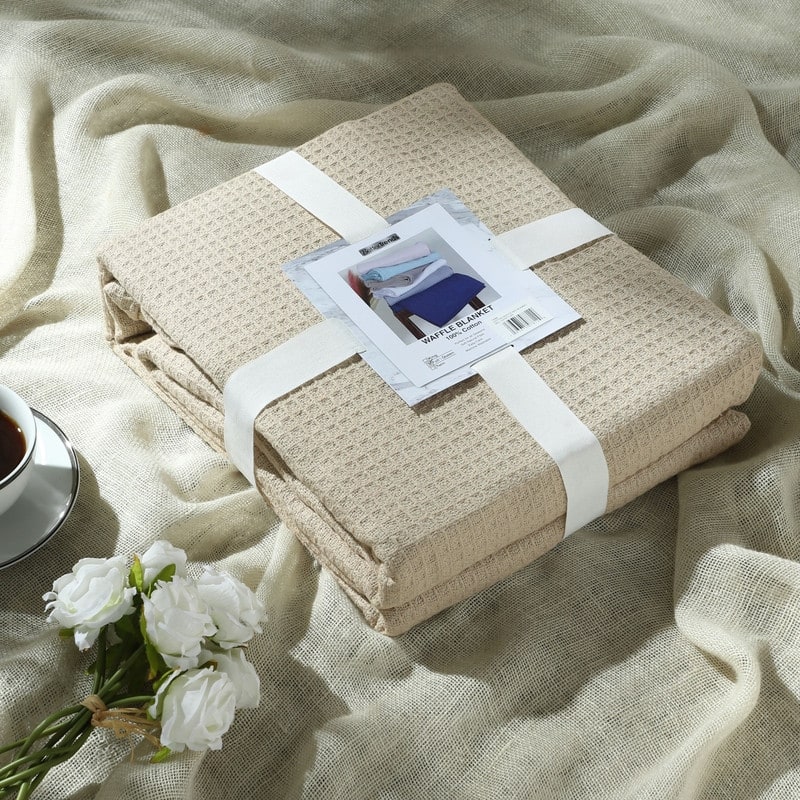 Better Trends 100% Cotton Soft Lightweight Breathable All-Season Throw Blanket for Any Bed, Couch, Sofa - Janiya Collection