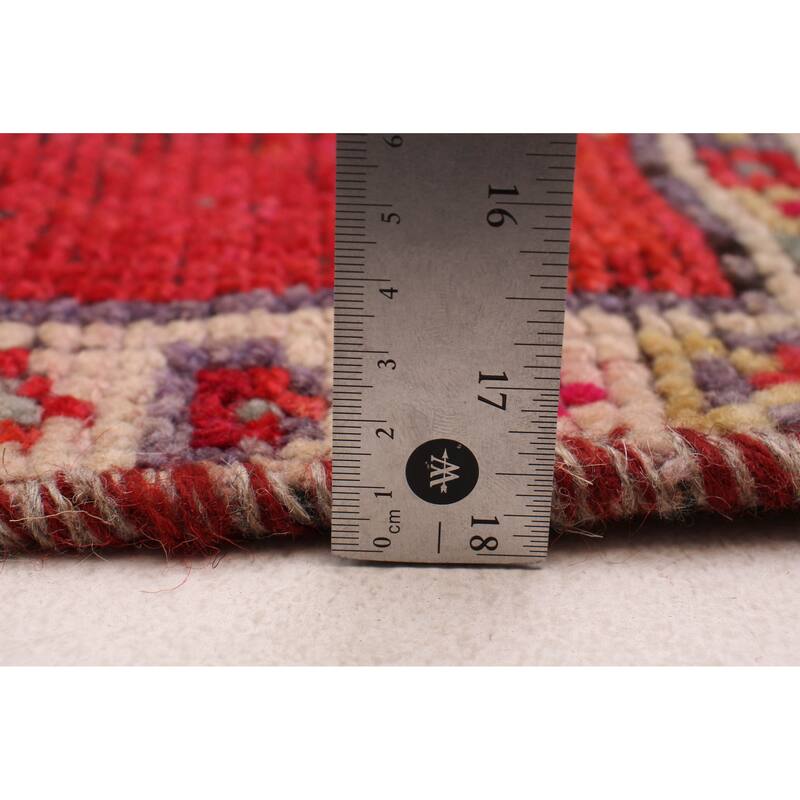 ECARPETGALLERY Hand-knotted Melis Vintage Red Wool Rug - 3'2 x 10'3