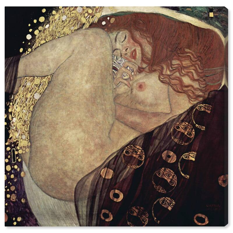 Wynwood Studio Canvas Classic and Figurative Gustav Klimt - Danae Gold and Metallic Gold Glam Wall Art Canvas Print