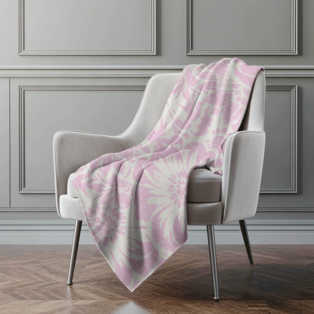 Premium Machine Washable Modern Floral Sherpa Throw Blanket