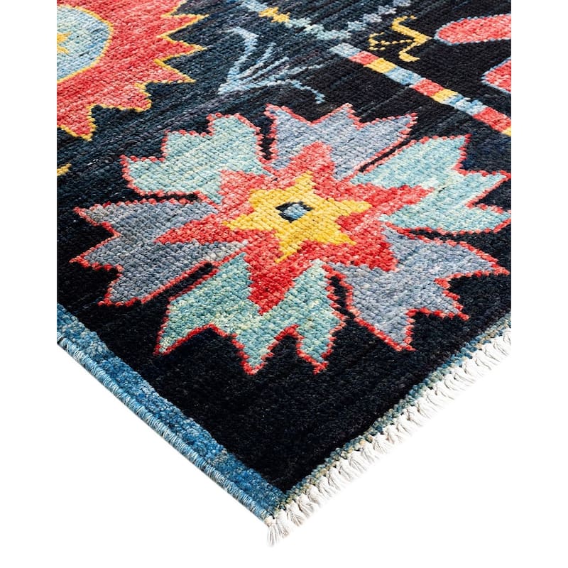 Contemporary Overdyed Wool Hand Knotted Square Area Rug - 4' 10" x 5' 0"