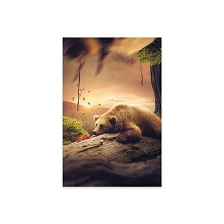 Bear Honey Print On Acrylic Glass By Zenja Gammer - Bed Bath & Beyond 