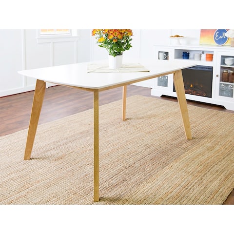 Middlebrook 60-inch Retro Dining Table - White / Natural