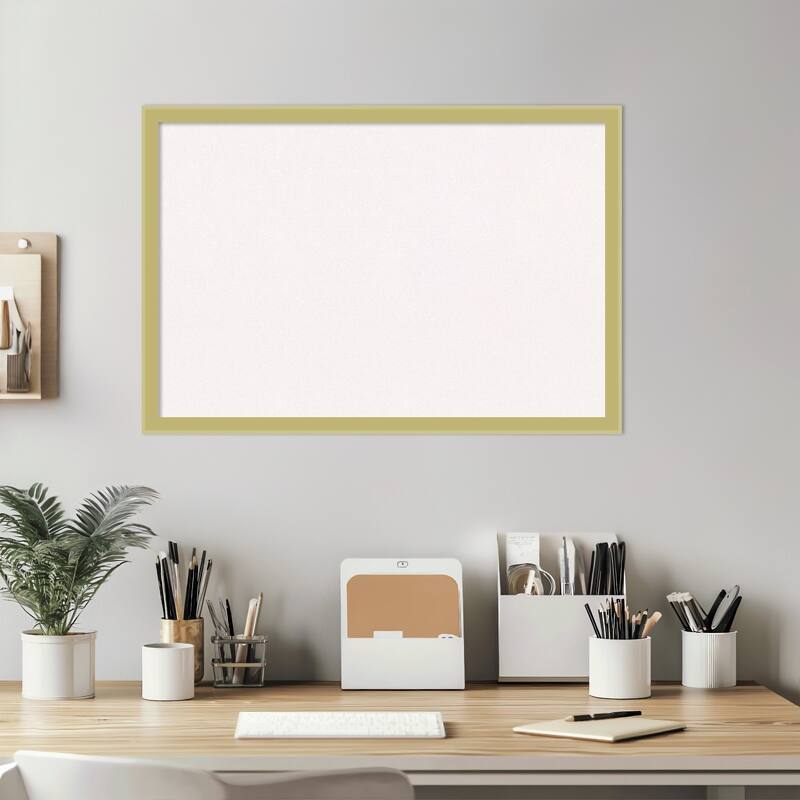Incline Light Gold Wood Framed Cork Board - Bulletin Board, Organization Board, Pin Board