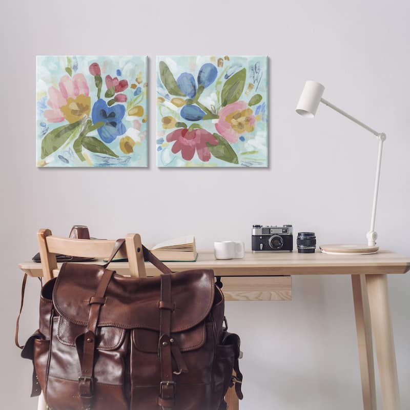 Stupell Eclectic Flower Bundles Canvas Wall Art Design By June Erica Vess (Set of 2)