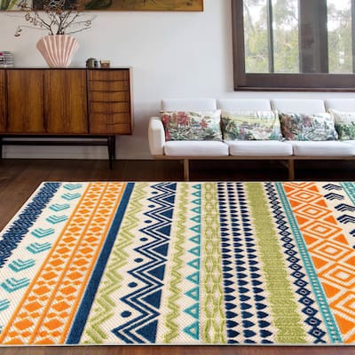 Ronda Contemporary Bohemian Indoor/Outdoor Area Rug