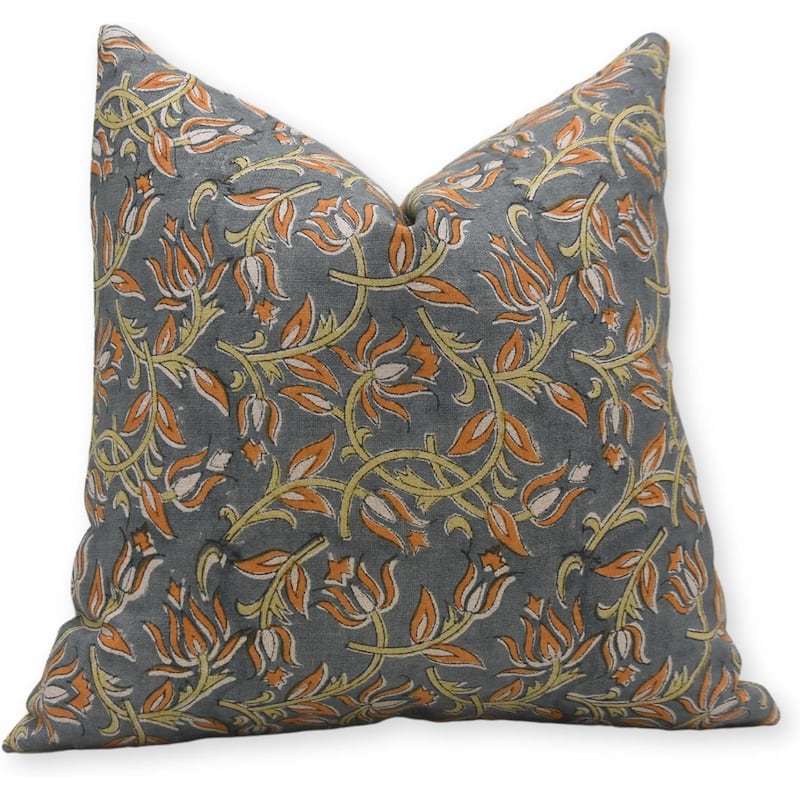Fabdivine Linen Bohemian Block print pillow Cover - Pillow Covers - 16" x 16"