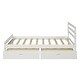preview thumbnail 6 of 6, Twin Wood Platform Kids Bed with 2-Drawers, Durable White Finish, Solid Wood Frame, Headboard & Footboard, Easy Assembly, Grey