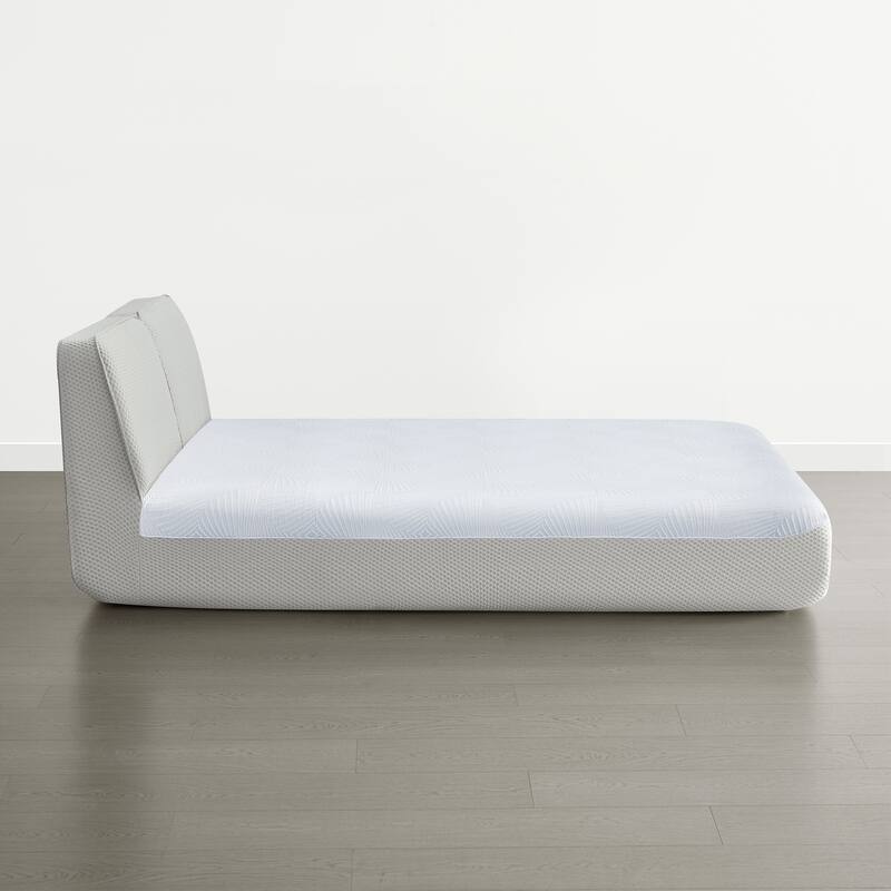 Spruce & Spring Modern All-in-One Queen Upholstered Bed, No-Assembly Foam Bed for Small Spaces