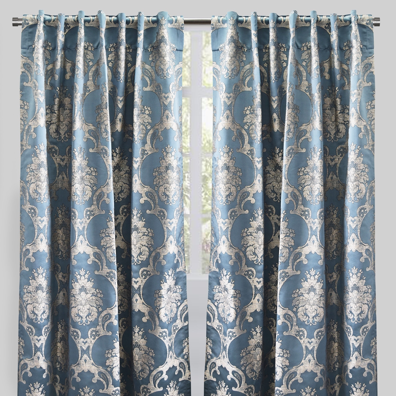 Damask Two Tone Velvet | Neiman Fabric Rodeo Home Color: Ocean