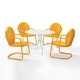 preview thumbnail 8 of 8, Howard Bay Tangerine 5-piece Metal Outdoor Dining Set by Havenside Home - N/A