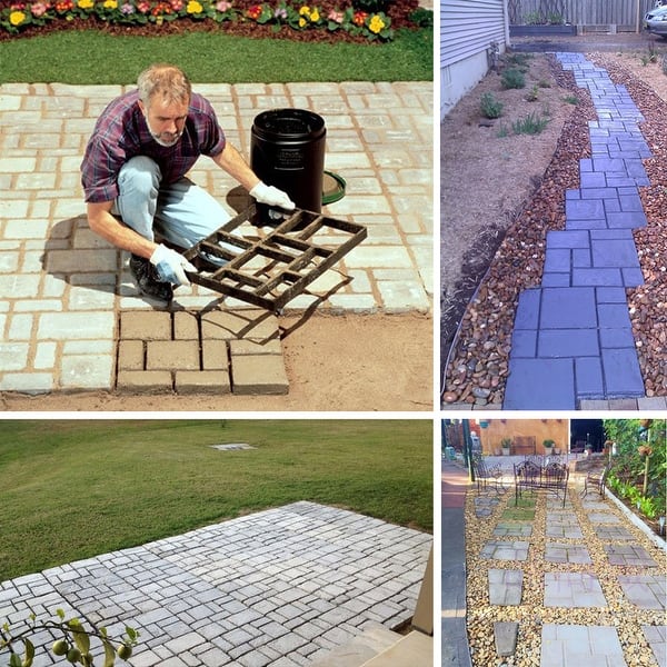 17 in. x 17 in. x 1.5 in. Black Plastic Mold Reusable Concrete Stepping Stone, DIY Paver Pathway Maker 17 in. x 17 in. x 1.5 in. Black Plastic Mold Reusable Concrete Stepping Stone, DIY Paver Pathway Maker