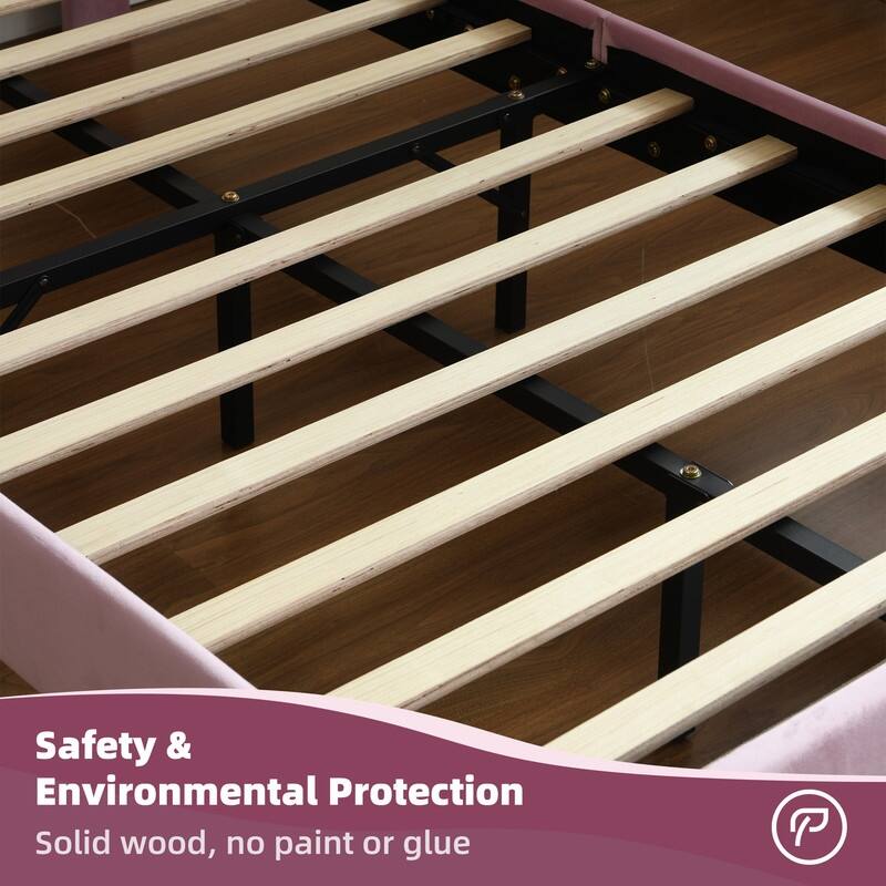 Upholstered Bed with Unique Seashell Headboard