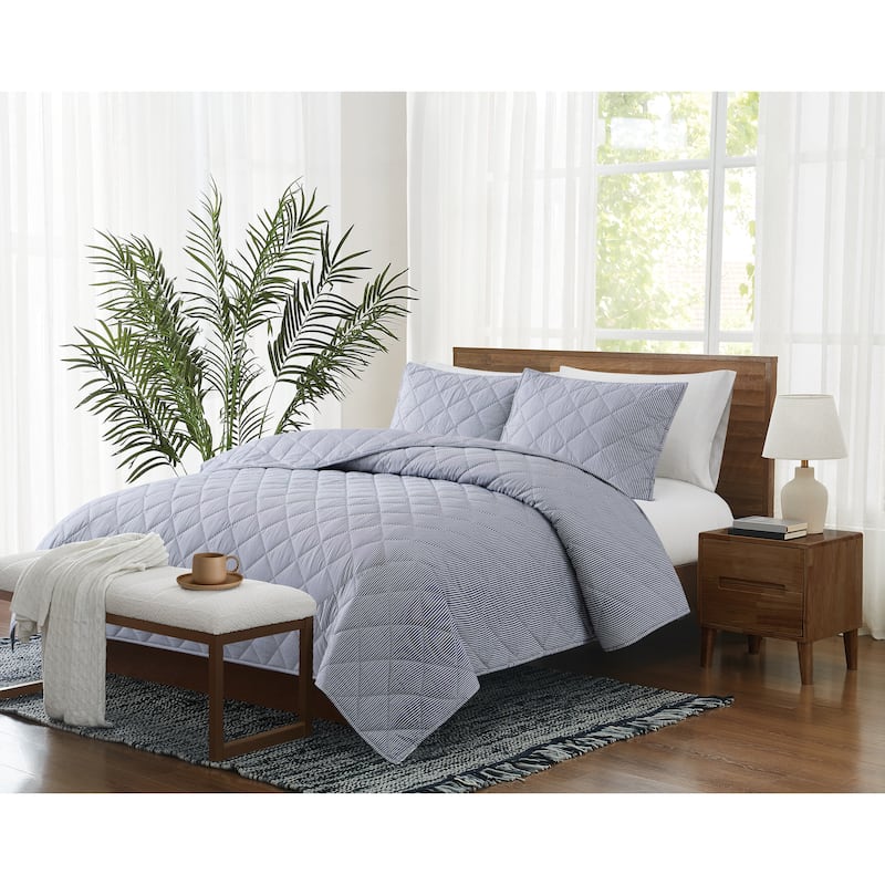 Brooklyn Loom Pinstripe 3 Piece Quilt Set