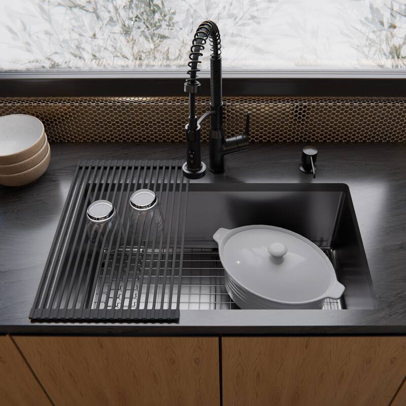 Karran Fusion Undermount 30-in x 18-1/4-in Stainless Steel Large Single Bowl Kitchen Sink