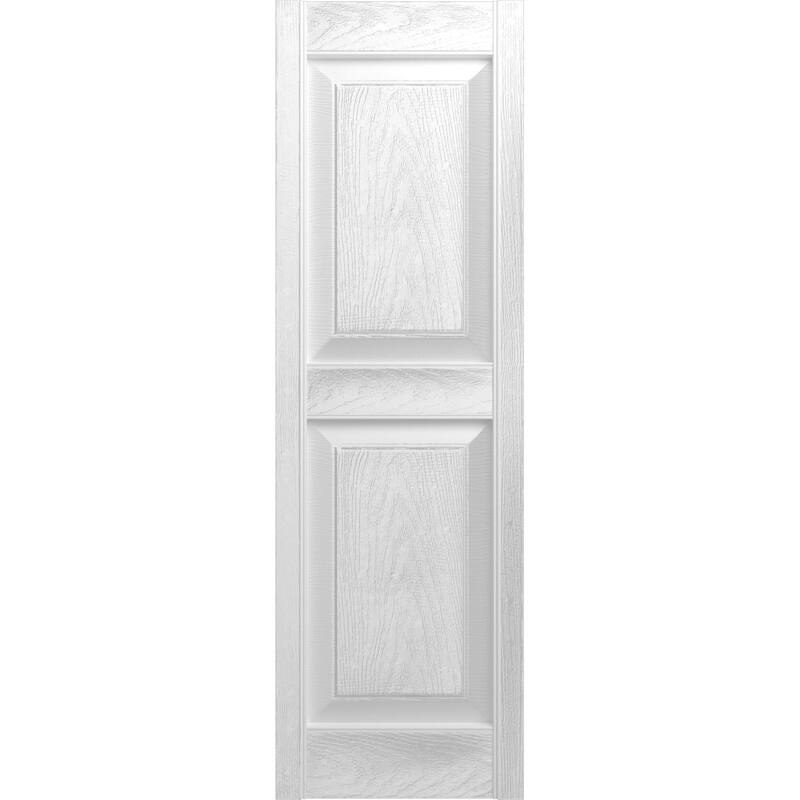 Builders Edge, Standard Two Equal Panels, Raised Panel Shutters, Includes Matching Installation Spikes (Per Pair)