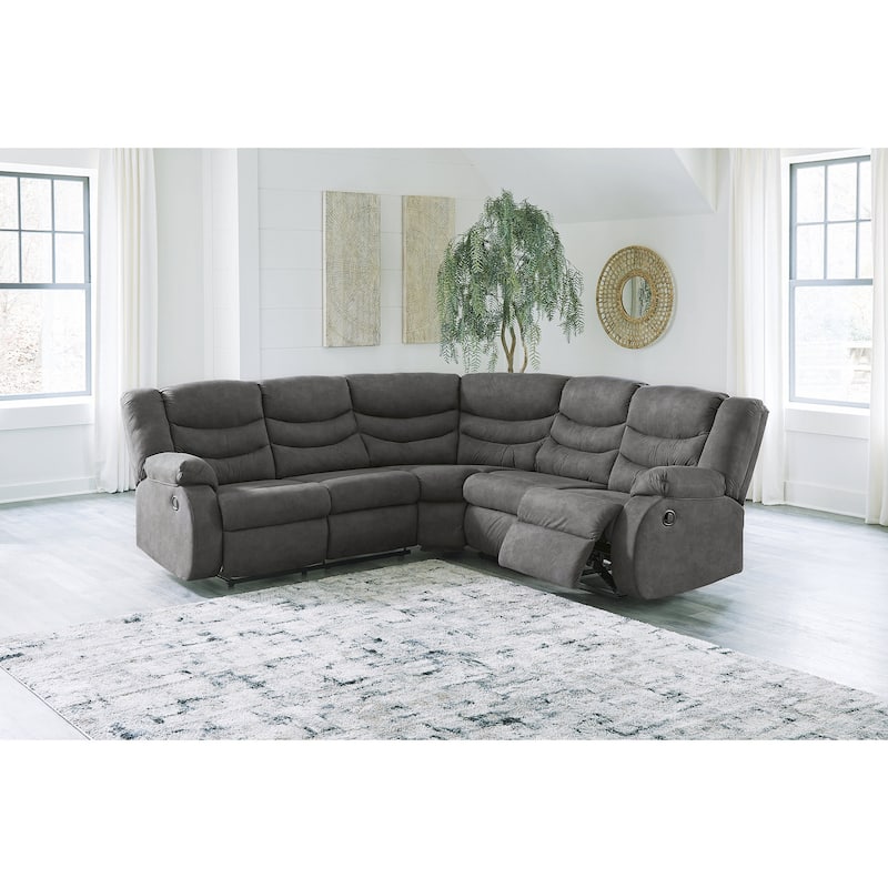 Signature Design by Ashley Partymate 2-Piece Reclining Sectional - 99"W x 99"D x 40"H - Grey