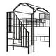 preview thumbnail 27 of 27, Twin Size Metal Loft Bed w/Roof Design, House Shaped Stairway Bedframe