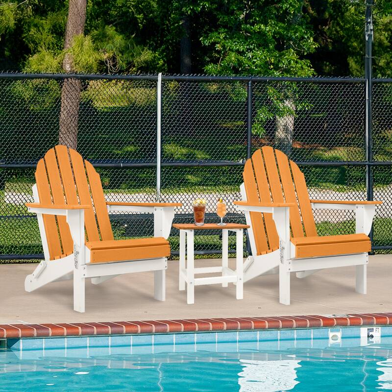 Aoodor HDPE Folding Adirondack Chair - 21.6"W x 32.3"D x 37"H