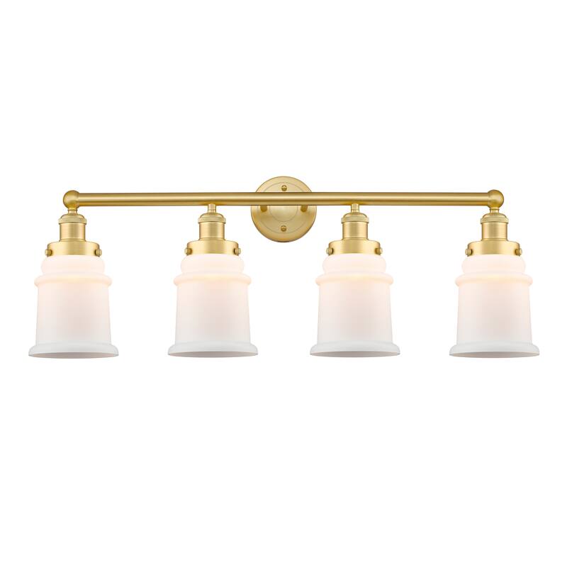 Innovations Lighting Canton - 4 Light 33" Bath Vanity Light - Satin Gold/Matte White