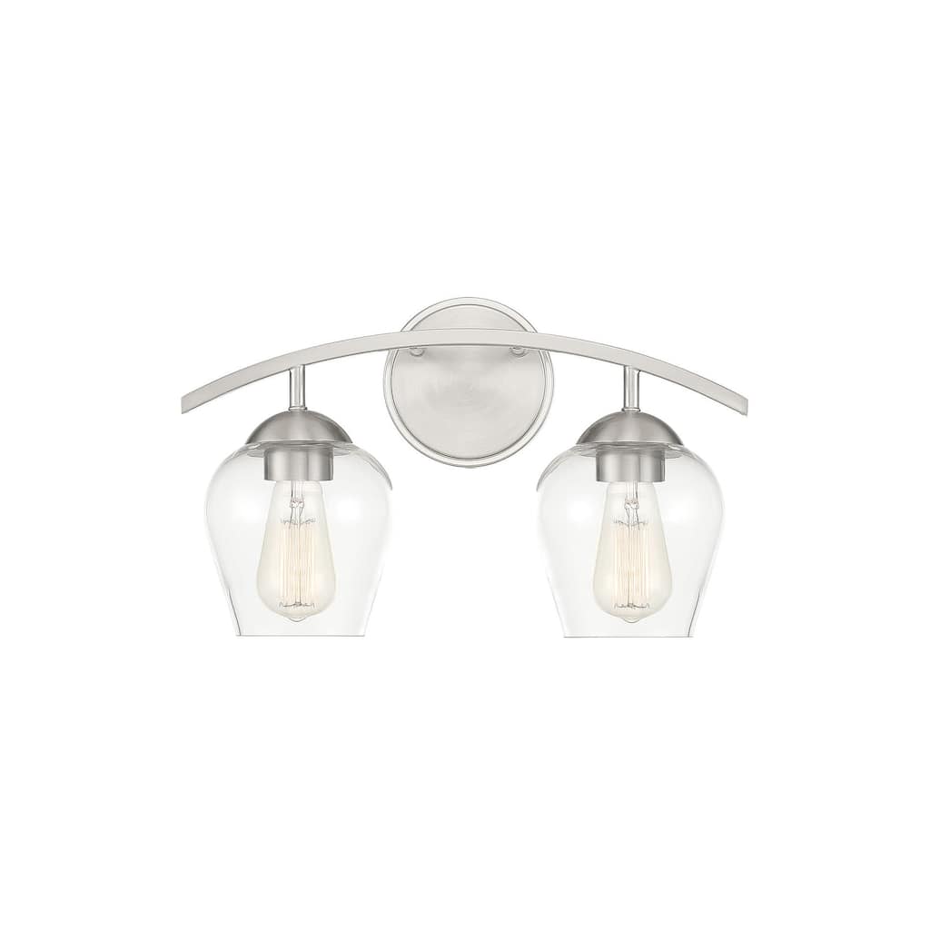 Meridian M80031 2 Light 16" Wide Bathroom Vanity Light with Clear
