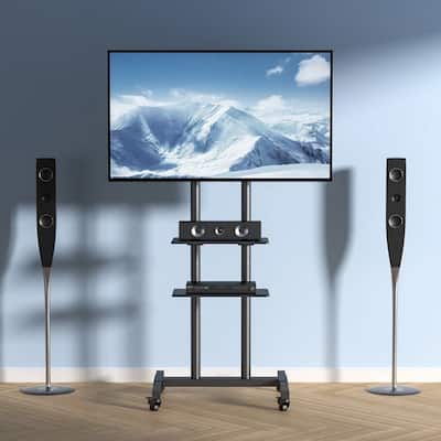 Mobile TV Stand Mount Rolling TV Cart for 32"-70" TVs Mount - 65 inches in width