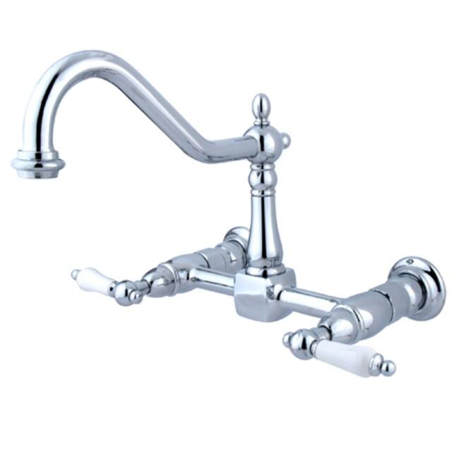 Elements Of Design New Orleans Double Handle 8" Center Wall Mounted - Chrome - Chrome
