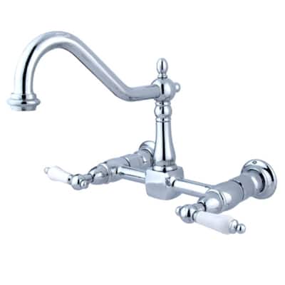 Elements Of Design New Orleans Double Handle 8" Center Wall Mounted - Chrome