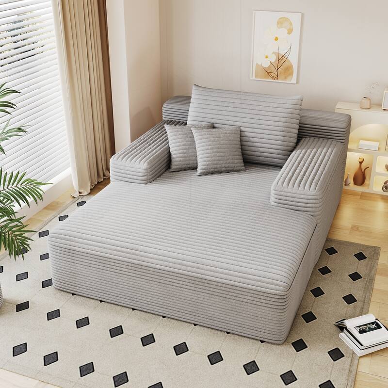 Comfortable Oversized Sofa Bed for Relaxation and Multipurpose Use - Antique Grey
