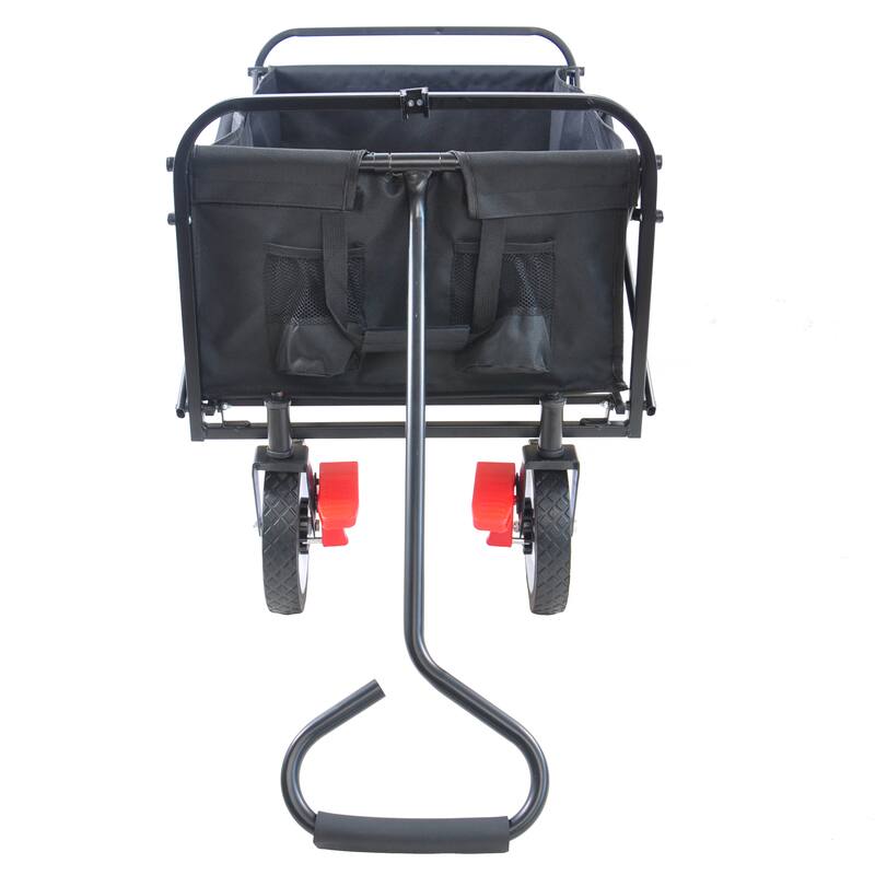 Multipurpose Steel Folding Wagon for Garden, Shopping, and Beach Outings