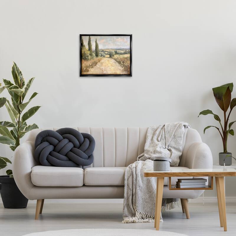 Stupell Rural Trail Landscape Framed Floater Canvas Wall Art Design By Petal Prints Design