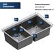 preview thumbnail 4 of 14, Karran QUWS-880 Undermount 32-1/2 in. Double Equal 50/50 Bowl Workstation Kitchen Sink