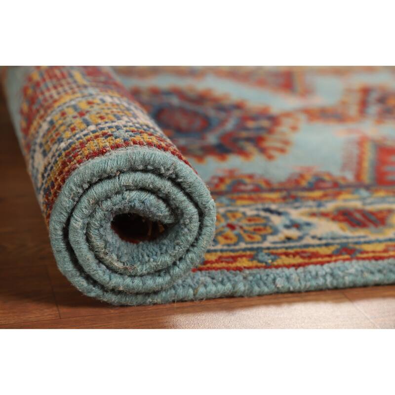 Hand Knotted Oriental 100% Wool Carpet Traditional Geometric Navy Blue & Blues Viss Area Rug - 5' 2'' X 3' 0''