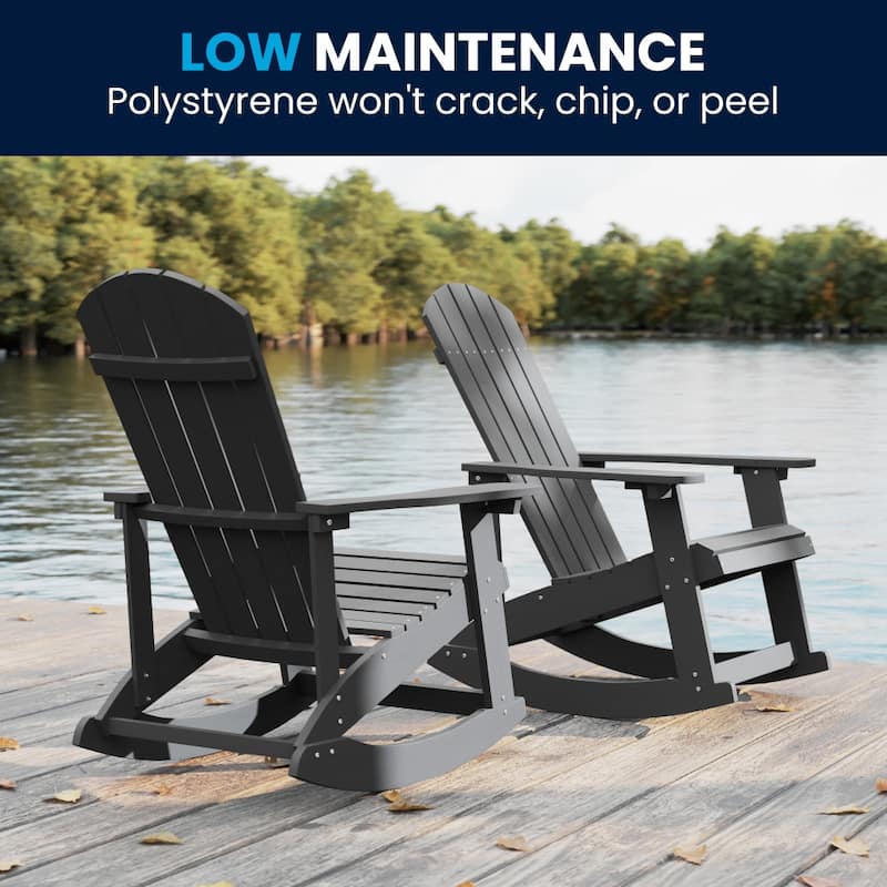Adirondack Poly Resin Rocking Chairs for Indoor/Outdoor Use - 2 Pack