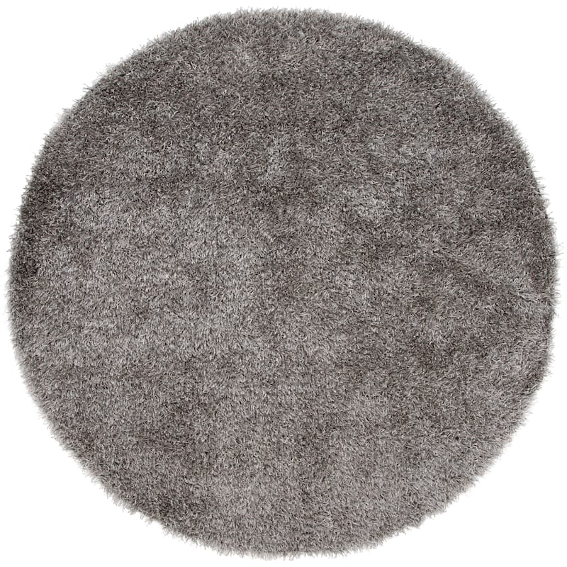 SAFAVIEH Handmade New Orleans Shag Dulce Area Rug - 7' Round - Grey/Grey