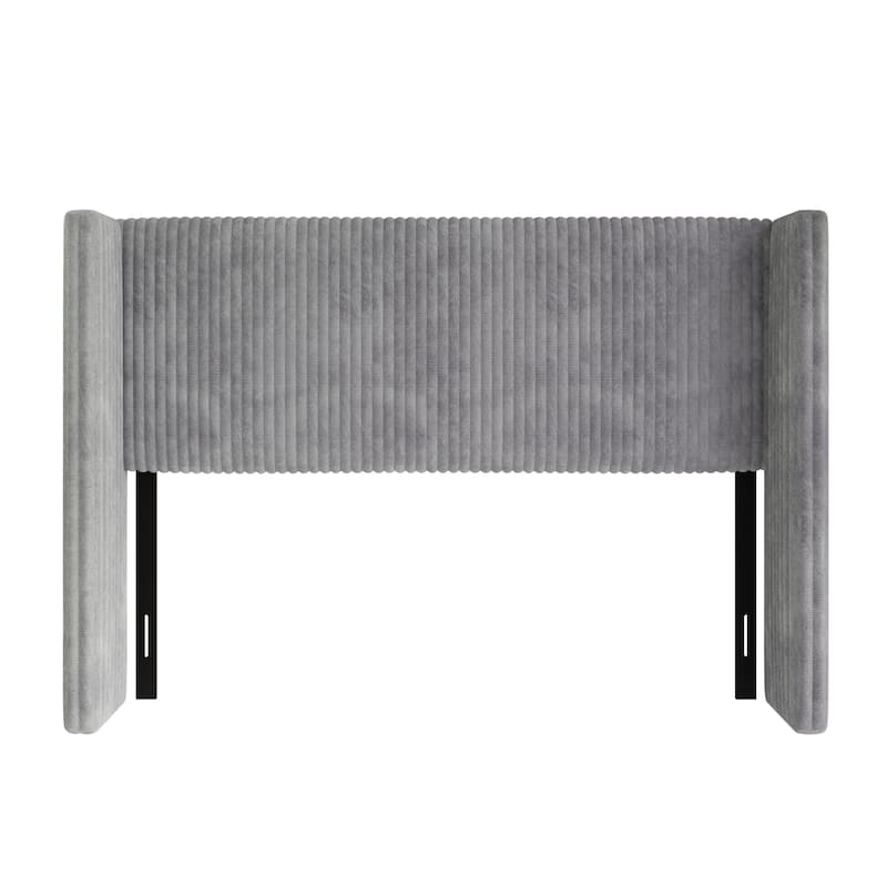 Clayfell Lenox Upholstered Wingback Headboard, Soft Corduroy, Easy to Assemble
