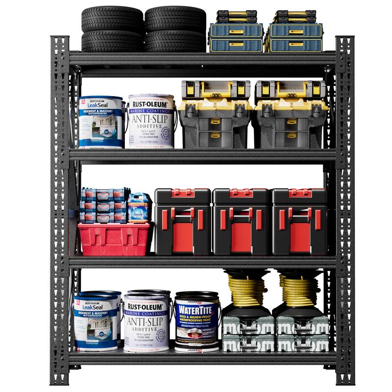 Heavy Duty Metal Adjustable Garage Shelves, 4000LBS Storage Rack Industrial Shelving Unit for Warehouse