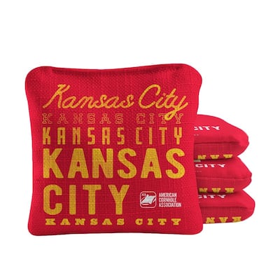 Kansas City Football Red Dual Sided Cornhole Bags