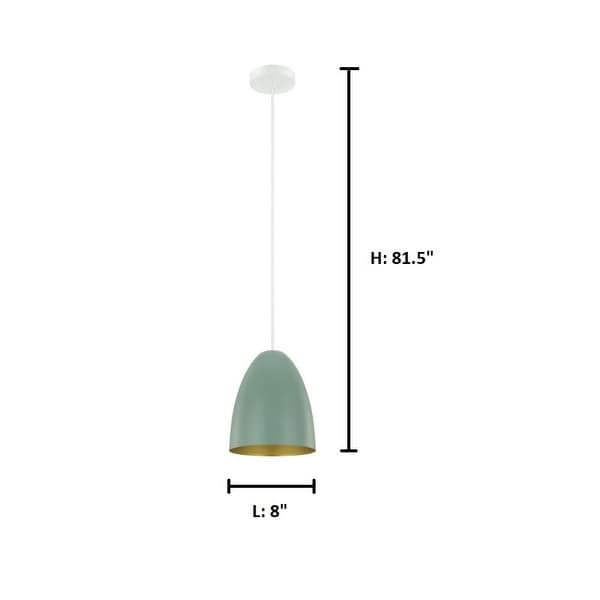Eglo Sarabia Pendant w/ Dark Green Exterior / Gold Interior Finish