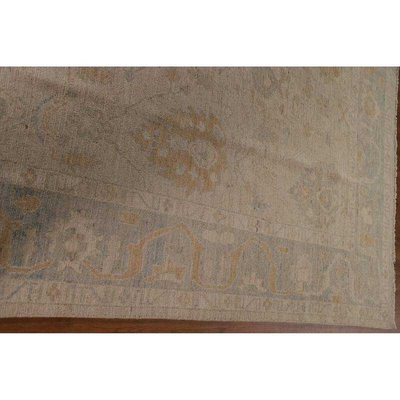 Floral Oushak Turkish Area Rug Hand-knotted Wool Carpet - 8'8"x 11'10"