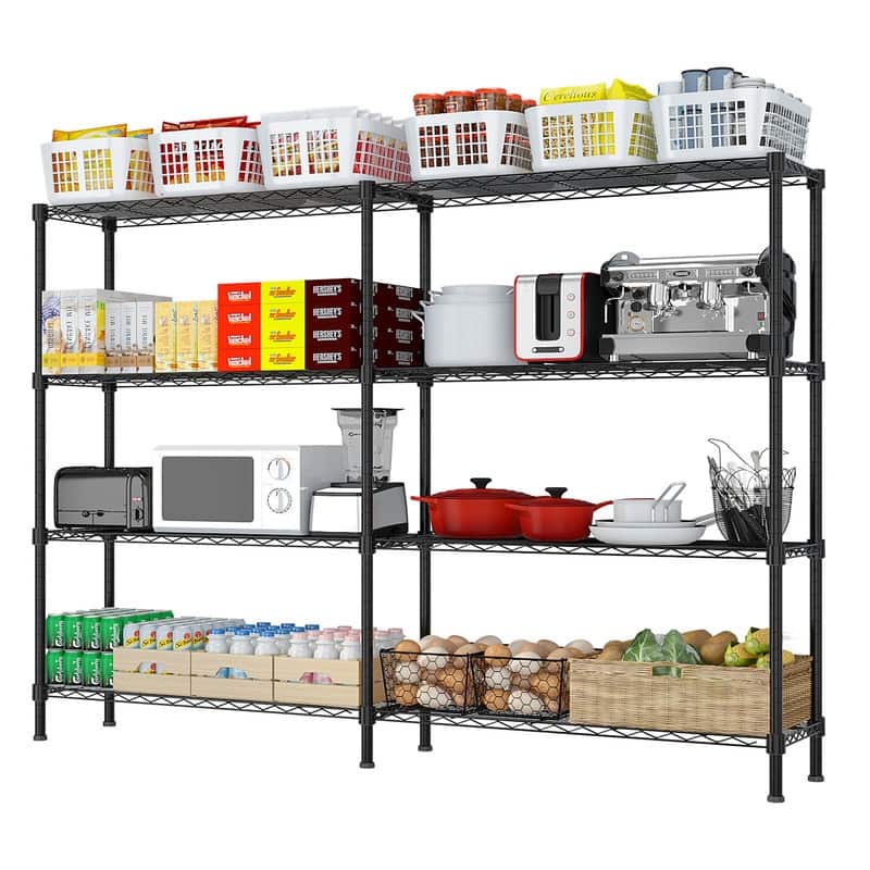 4-Tier Steel Height -Adjustable Storage Rack Heavy Duty Shelving Unit