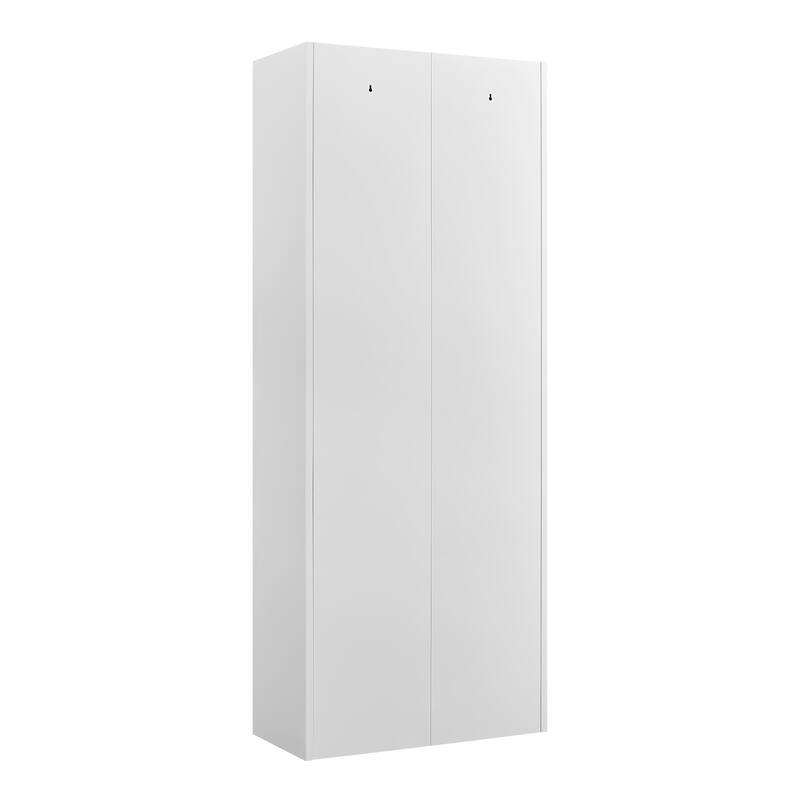 2 Doors Metal Storage Cabinet Kitchen Pantry Cabinet With Adjustable Shelves Tall Steel Cabinet Locker