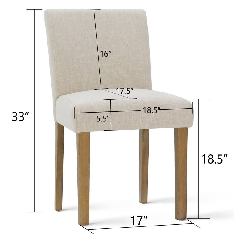 Linen Upholstered Solid Wood Dining Chair (Set of 2)