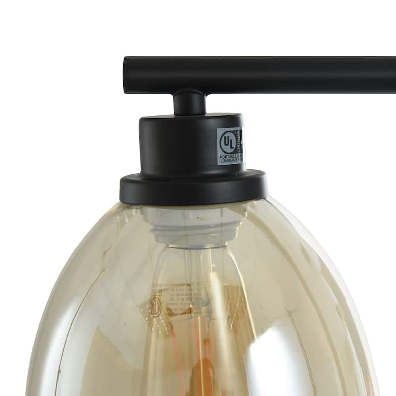 Radiance Black Lantern-Inspired Table Lamp - Clear Shade