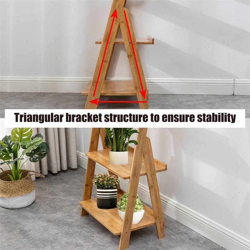 5 Tier Ladder Shelf Bookcase - 12"D x 21"W x 59"H