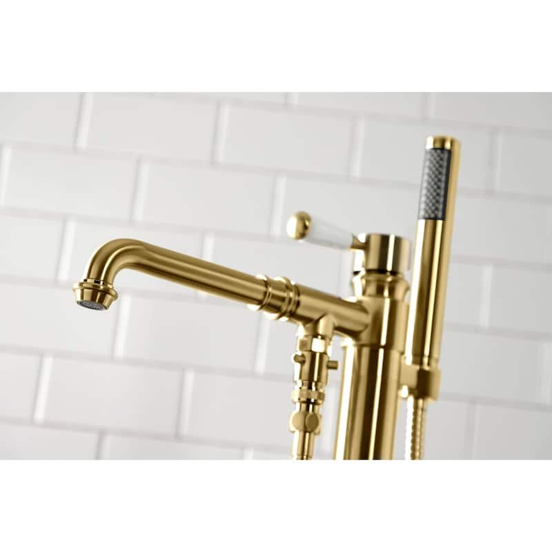 Kingston Brass Paris Floor Mounted Tub Filler with Built-In Diverter �
