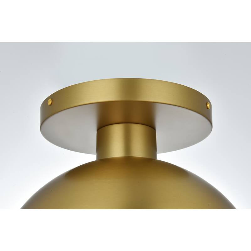 Mid-century Modern 1-light Flush Mount with Glass Orb Shade - N/A